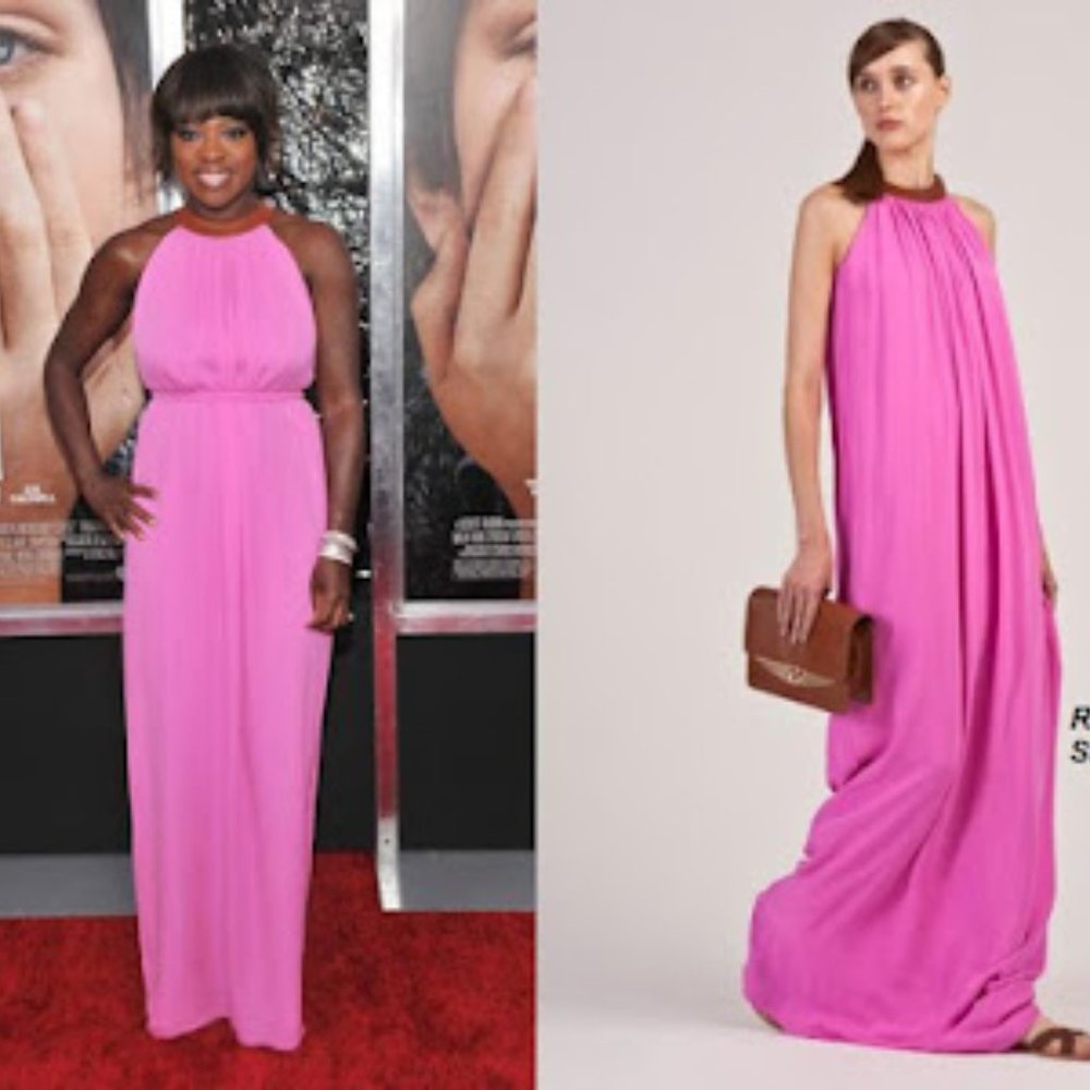 Raoul Spring 2012 collection pink dress with brown Leather Collar